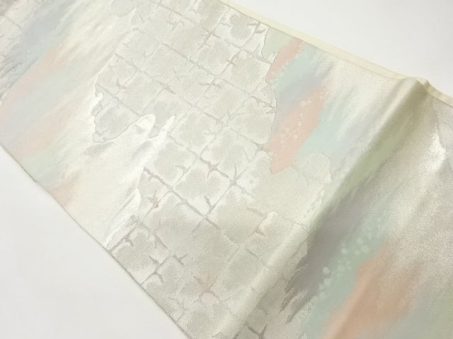 JAPANESE KIMONO / VINTAGE FUKURO OBI / WOVEN MIST